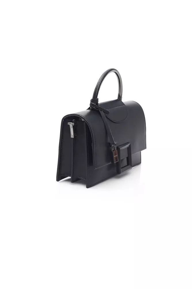 Baldinini Trend Chic Black Leather Shoulder Bag