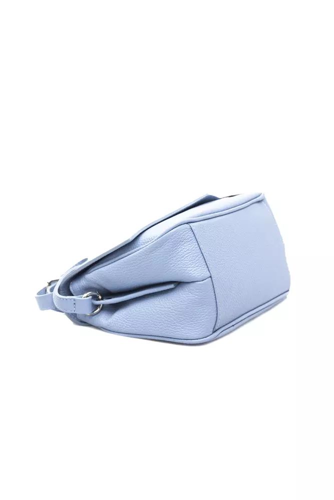 Baldinini Trend Chic Light Blue Leather Shoulder Bag