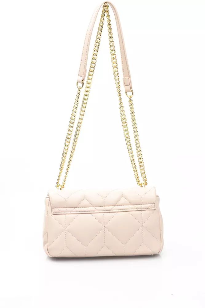 Baldinini Trend Chic Pink Shoulder Bag with Golden Accents