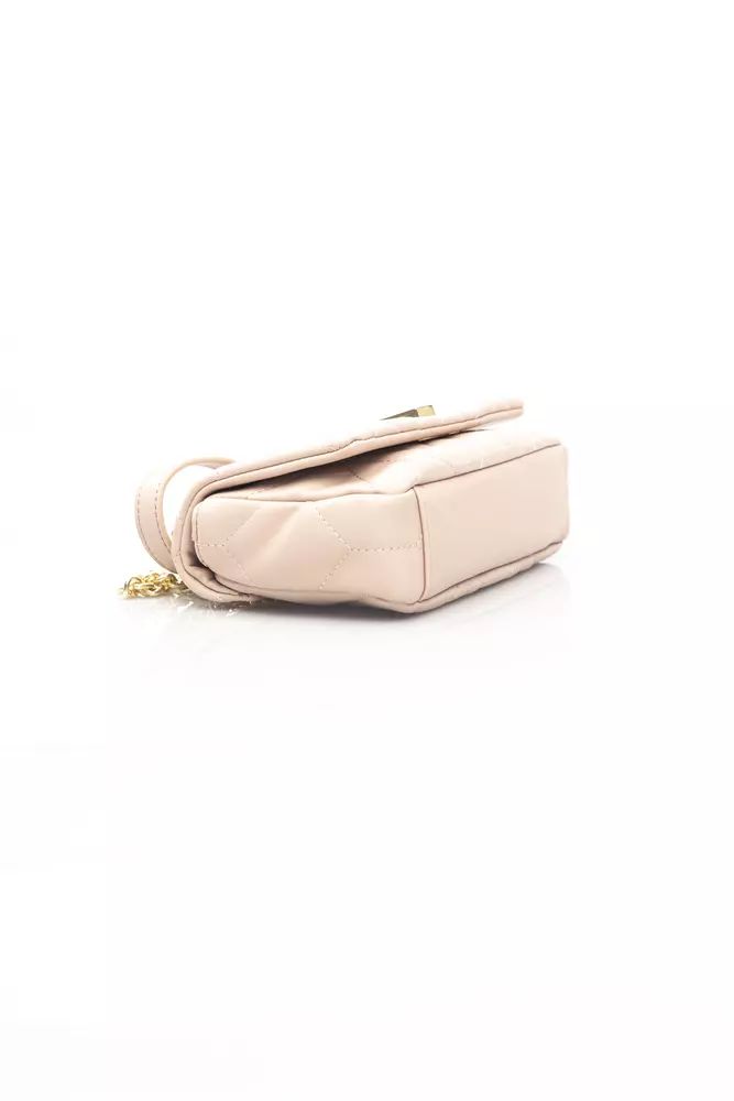 Baldinini Trend Chic Pink Shoulder Bag with Golden Accents