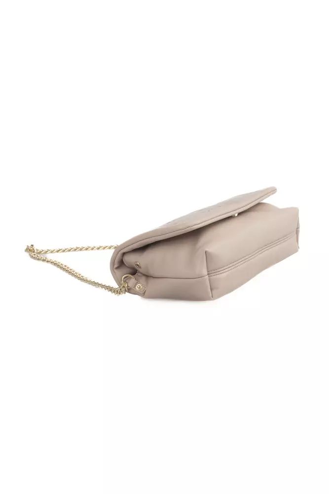 Baldinini Trend Chic Pink Leather Shoulder Bag with Golden Accents