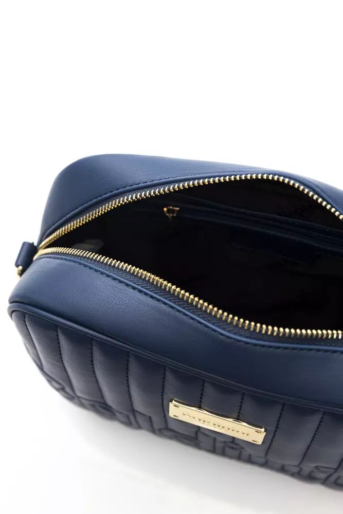 Baldinini Trend Elegant Blue Shoulder Bag with Golden Accents