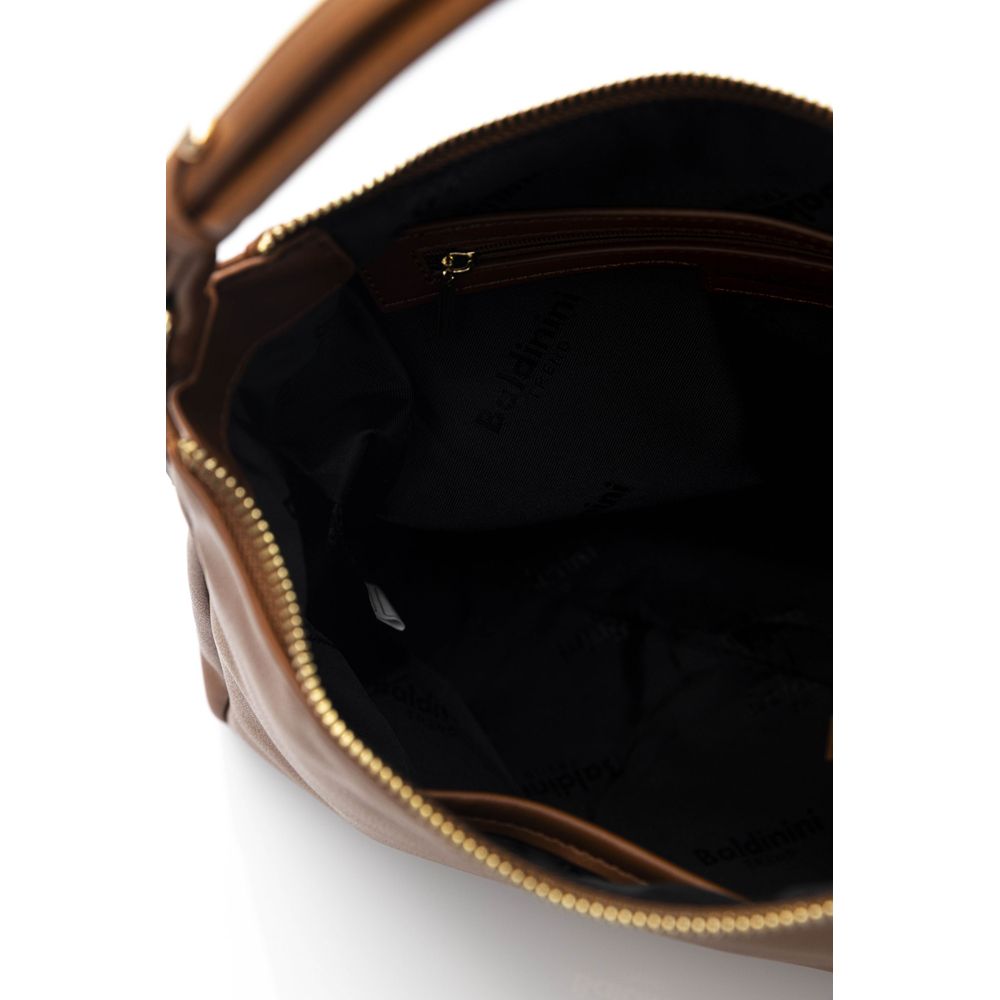 Baldinini Trend Elegant Brown Shoulder Bag with Golden Accents