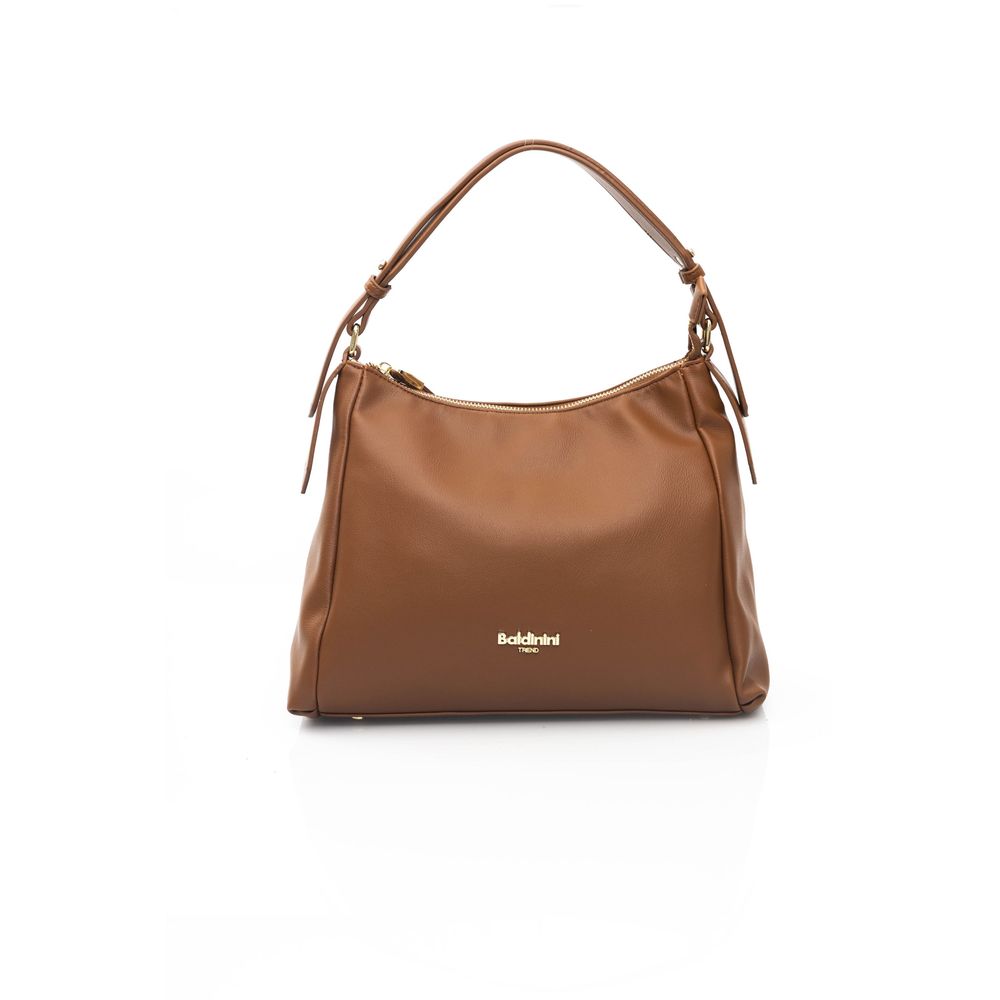 Baldinini Trend Elegant Brown Shoulder Bag with Golden Accents