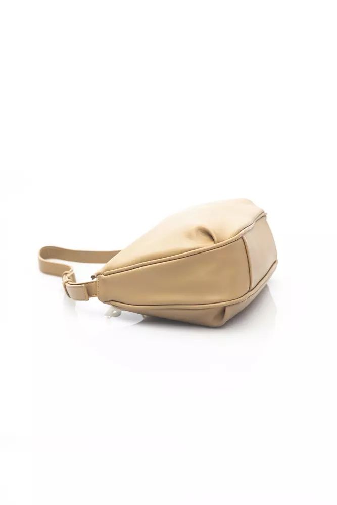 Baldinini Trend Beige Shoulder Bag with Golden Accents