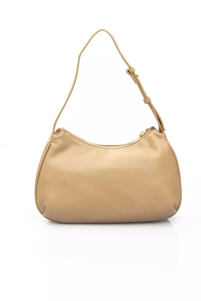 Baldinini Trend Beige Shoulder Bag with Golden Accents