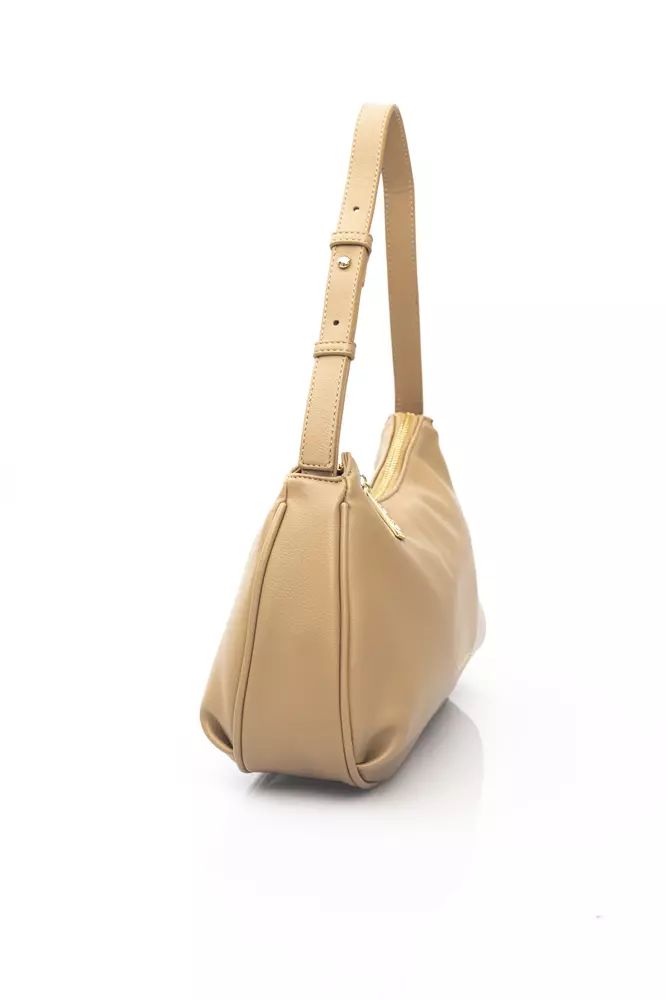 Baldinini Trend Beige Shoulder Bag with Golden Accents