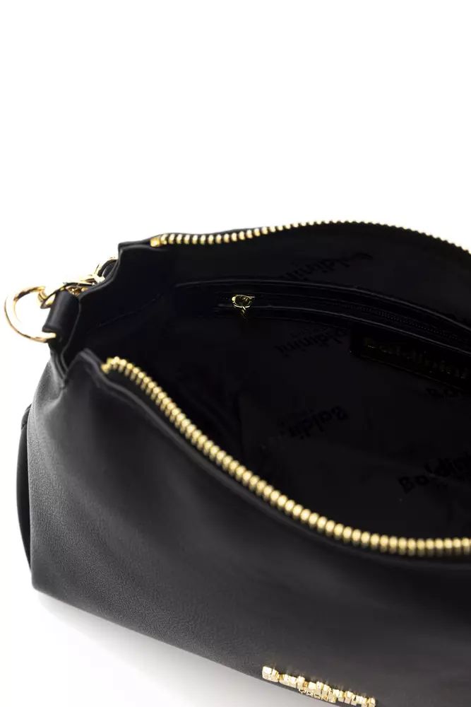 Baldinini Trend Elegant Black Golden-Detailed Shoulder Bag