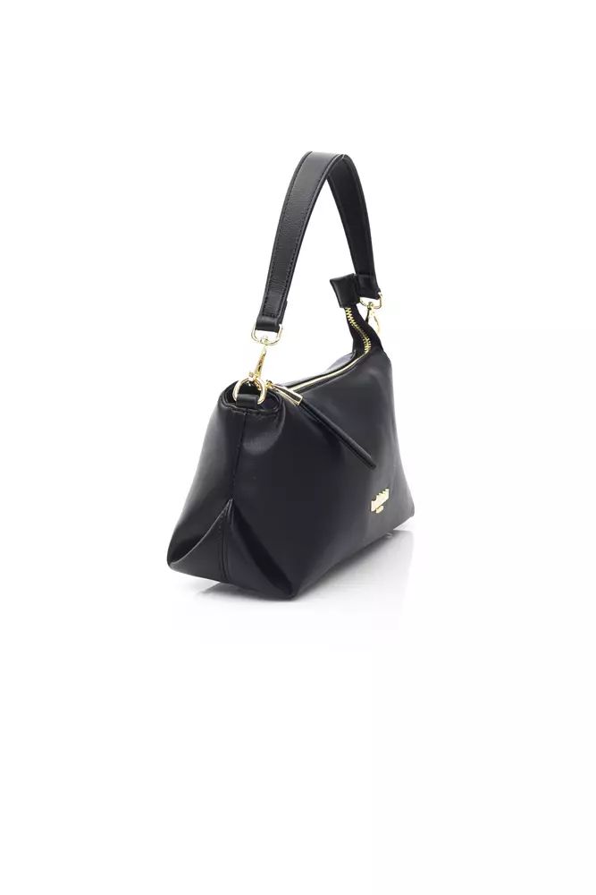 Baldinini Trend Elegant Black Golden-Detailed Shoulder Bag