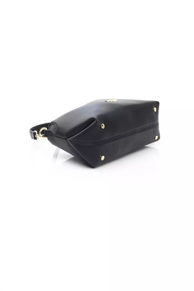 Baldinini Trend Elegant Black Golden-Detailed Shoulder Bag