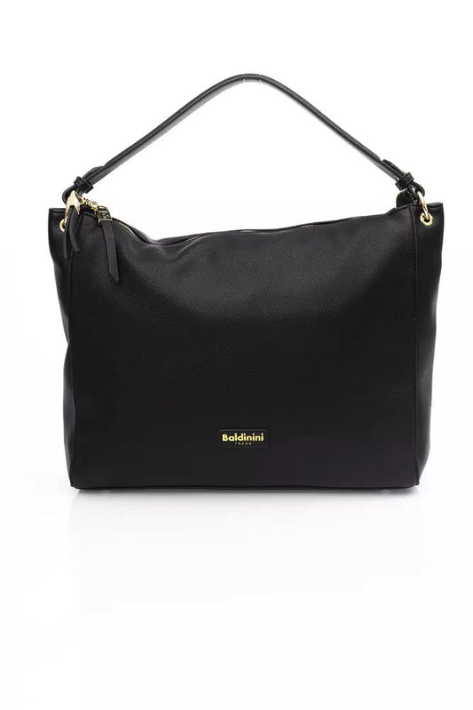 Baldinini Trend Elegant Black Shoulder Bag with Golden Accents