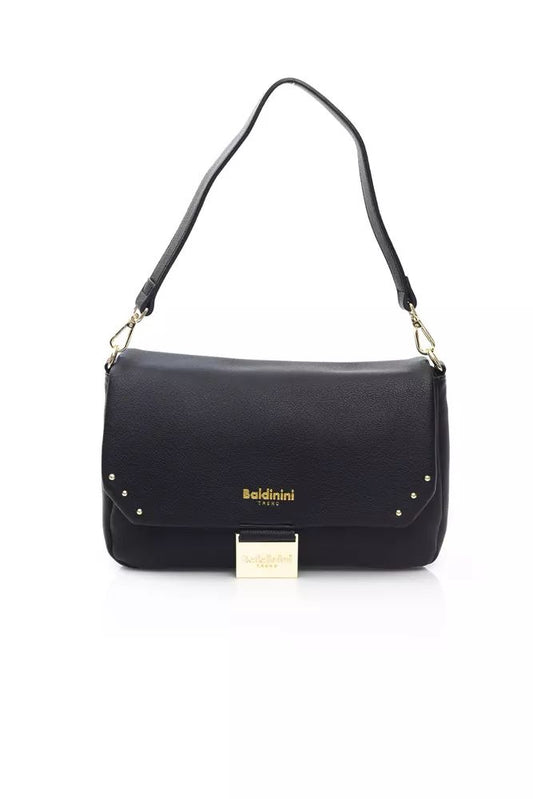 Baldinini Trend Elegant Black Shoulder Bag with Golden Accents