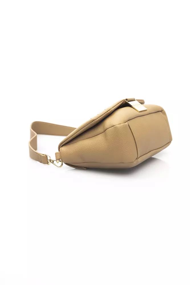 Baldinini Trend Golden Detail Beige Shoulder Bag