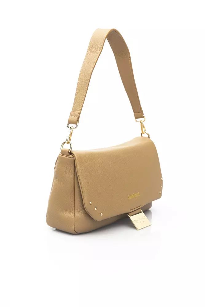 Baldinini Trend Golden Detail Beige Shoulder Bag