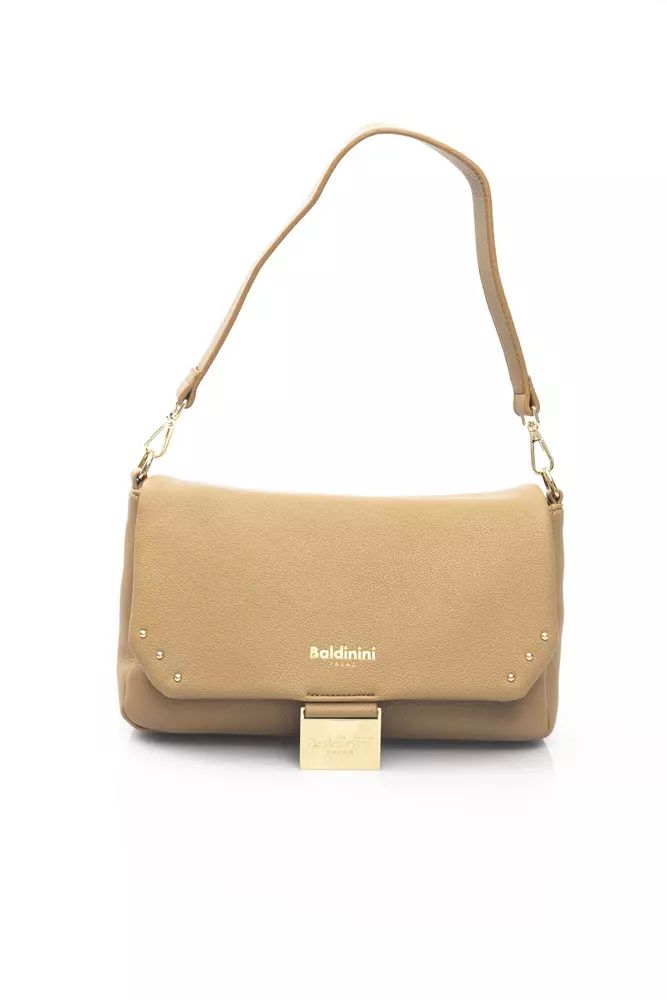 Baldinini Trend Golden Detail Beige Shoulder Bag