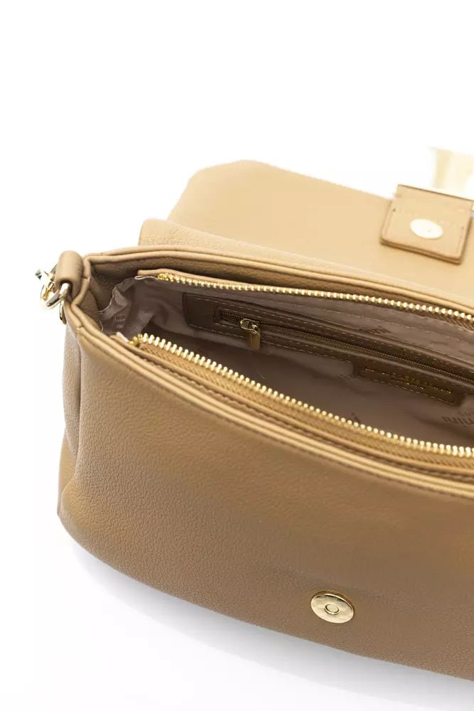 Baldinini Trend Golden Detail Beige Shoulder Bag