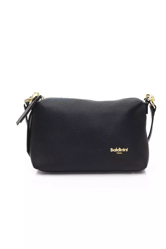 Baldinini Trend Elegant Black Shoulder Bag with Golden Accents