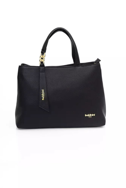 Baldinini Trend Elegant Black Shoulder Bag with Golden Accents