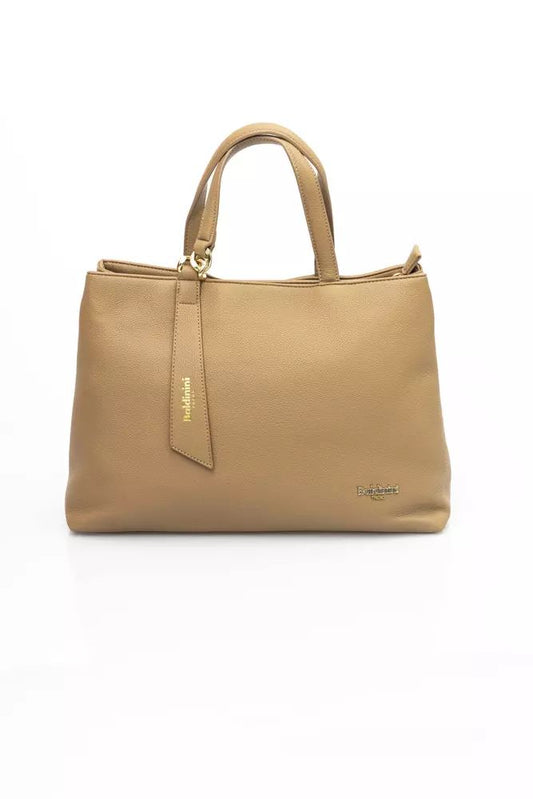 Baldinini Trend Elegant Beige Shoulder Bag with Golden Accents