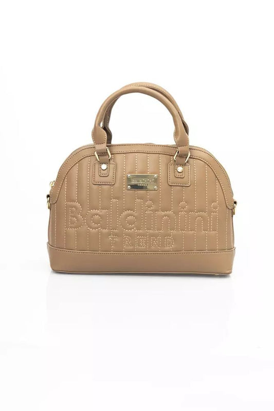 Baldinini Trend Elegant Beige Shoulder Bag with Golden Accents