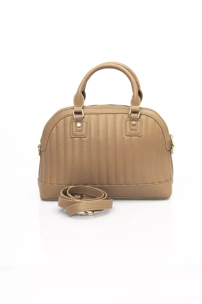 Baldinini Trend Elegant Beige Shoulder Bag with Golden Accents