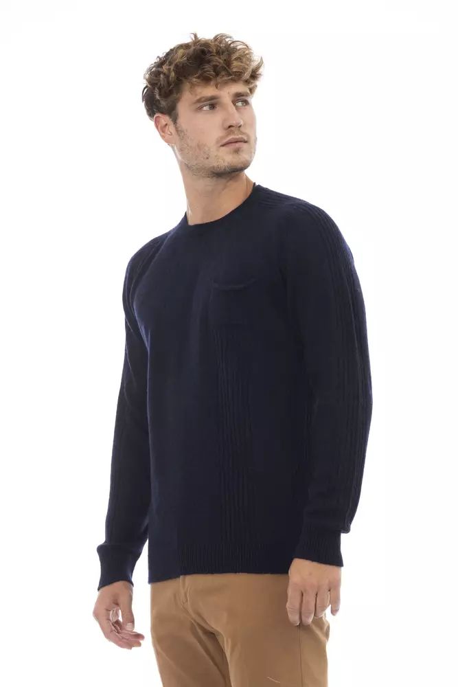 Alpha Studio Elegant Crewneck Pocket Sweater