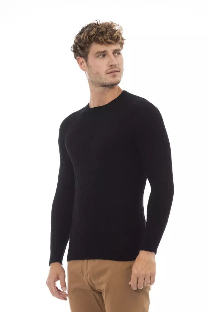 Alpha Studio Elegant Crewneck Sweater in Sumptuous Blend