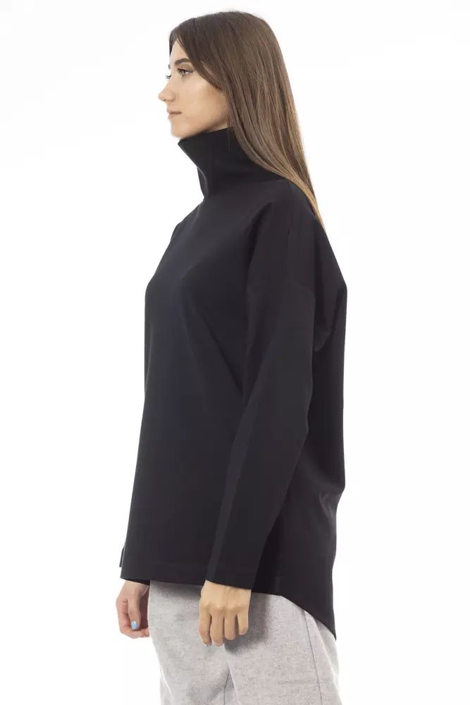 Alpha Studio Elegant Black Turtleneck Sweater