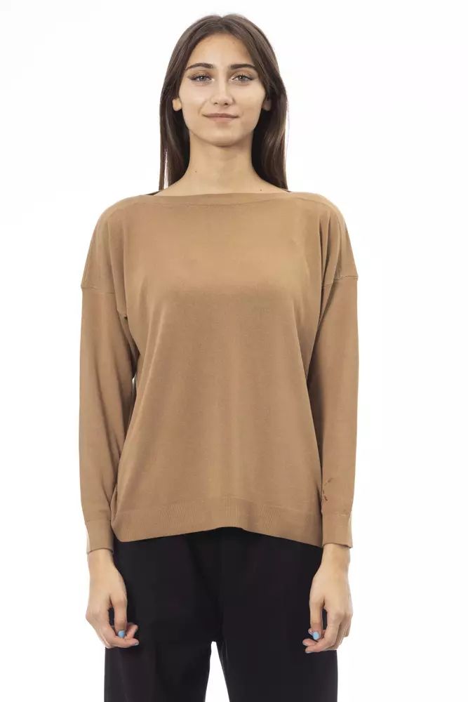 Alpha Studio Chic Beige Crew Neck Sweater