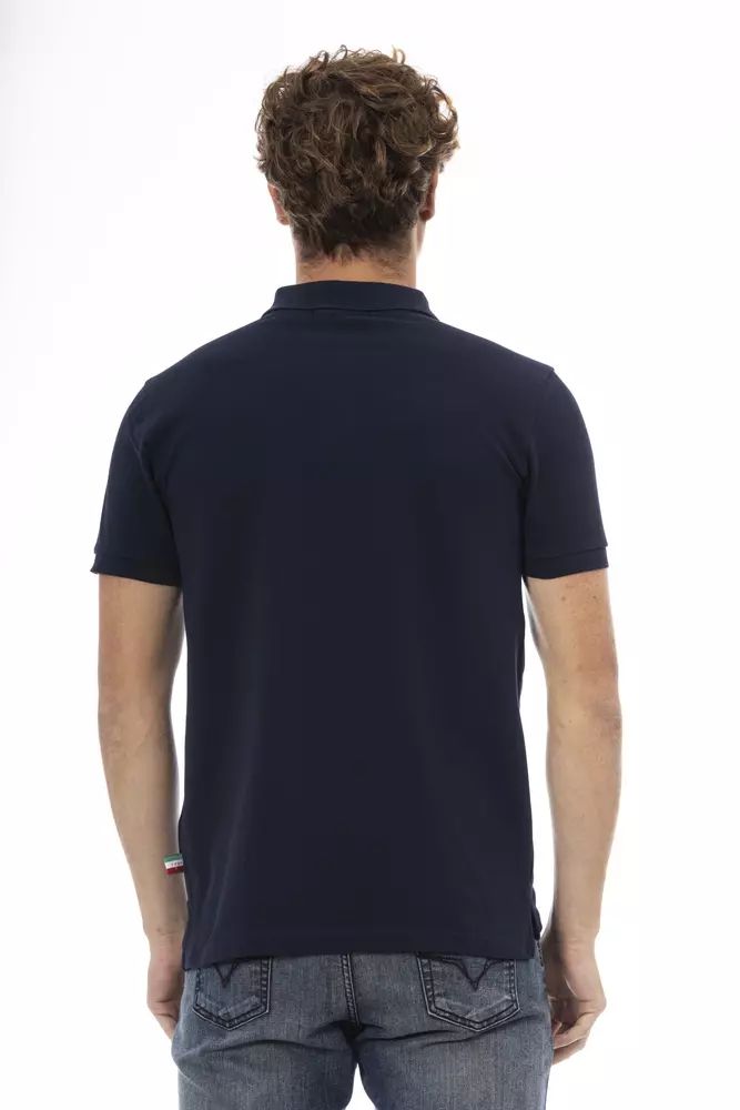 Baldinini Trend Chic Blue Embroidered Cotton Polo