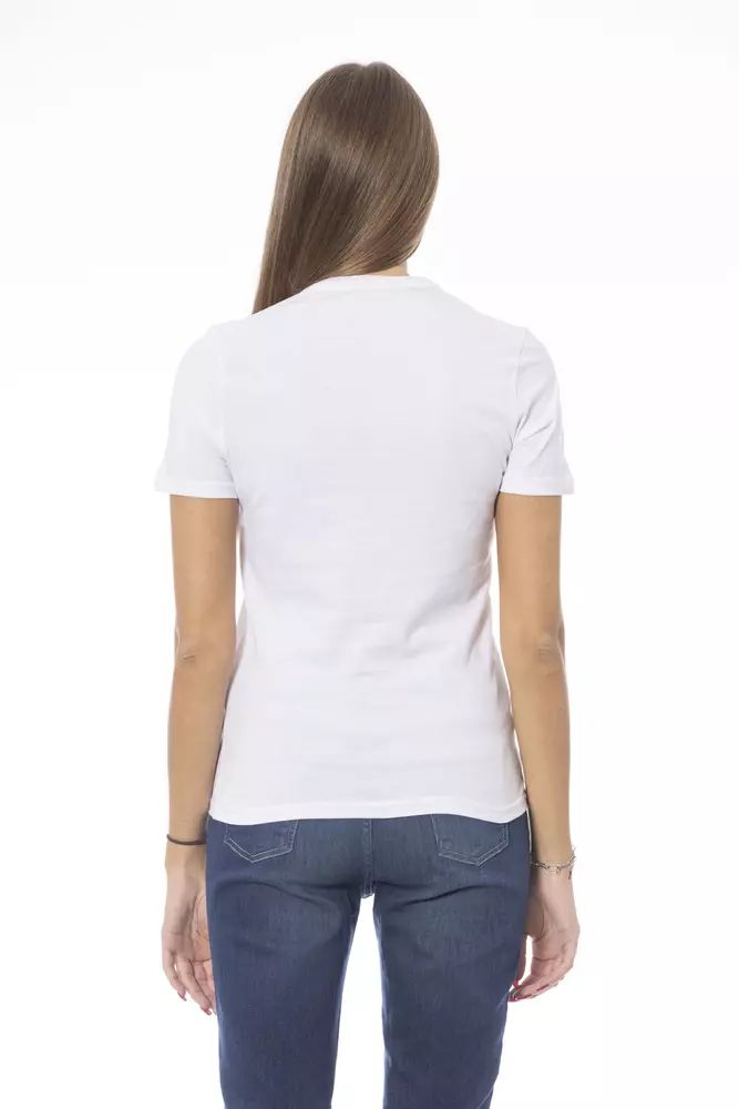 Baldinini Trend Crisp White Cotton Crew Neck Tee