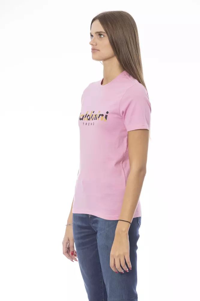 Baldinini Trend Chic Pink Cotton Crew Neck Tee