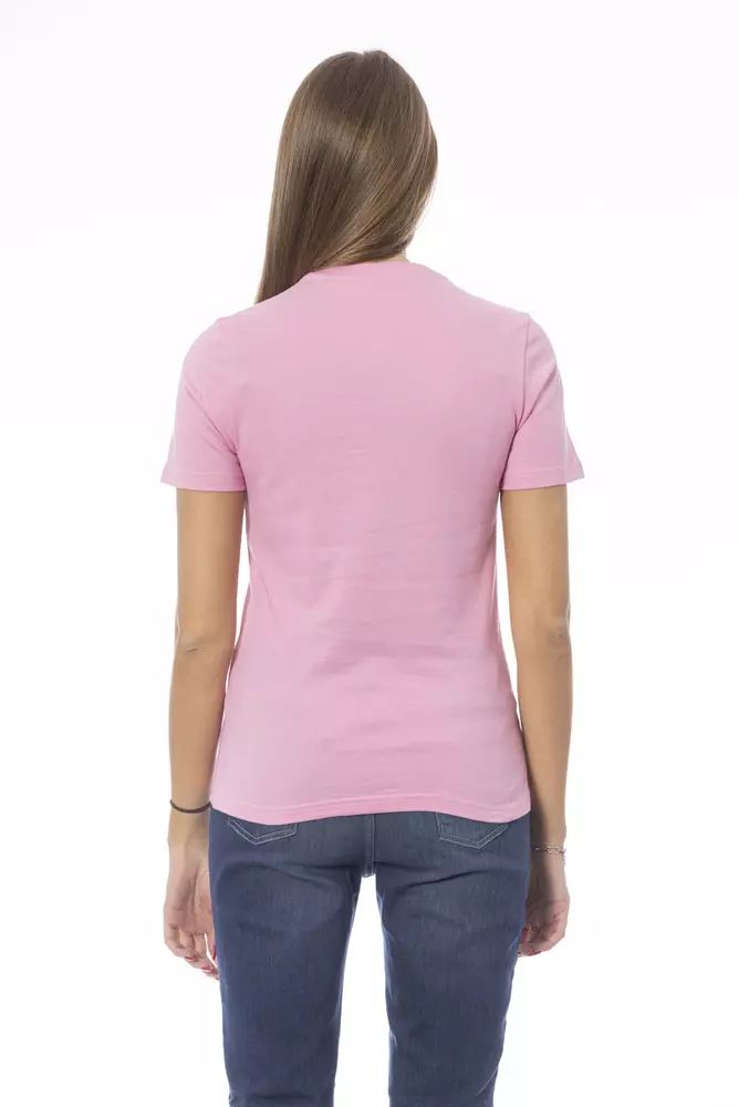 Baldinini Trend Chic Crew Neck Tee with Signature Print