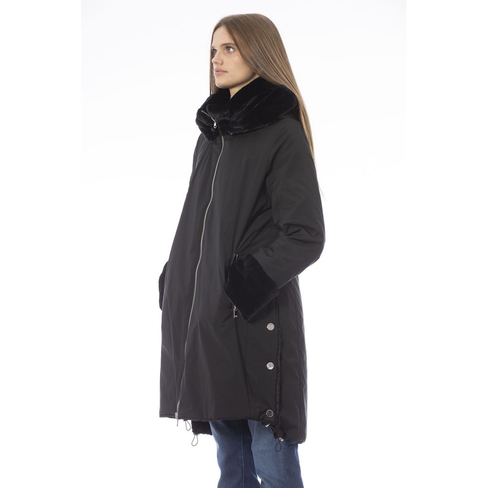 Baldinini Trend Chic Reversible Hooded Jacket in Sleek Black