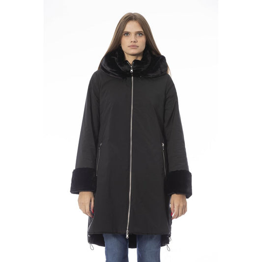 Baldinini Trend Chic Reversible Hooded Jacket in Sleek Black