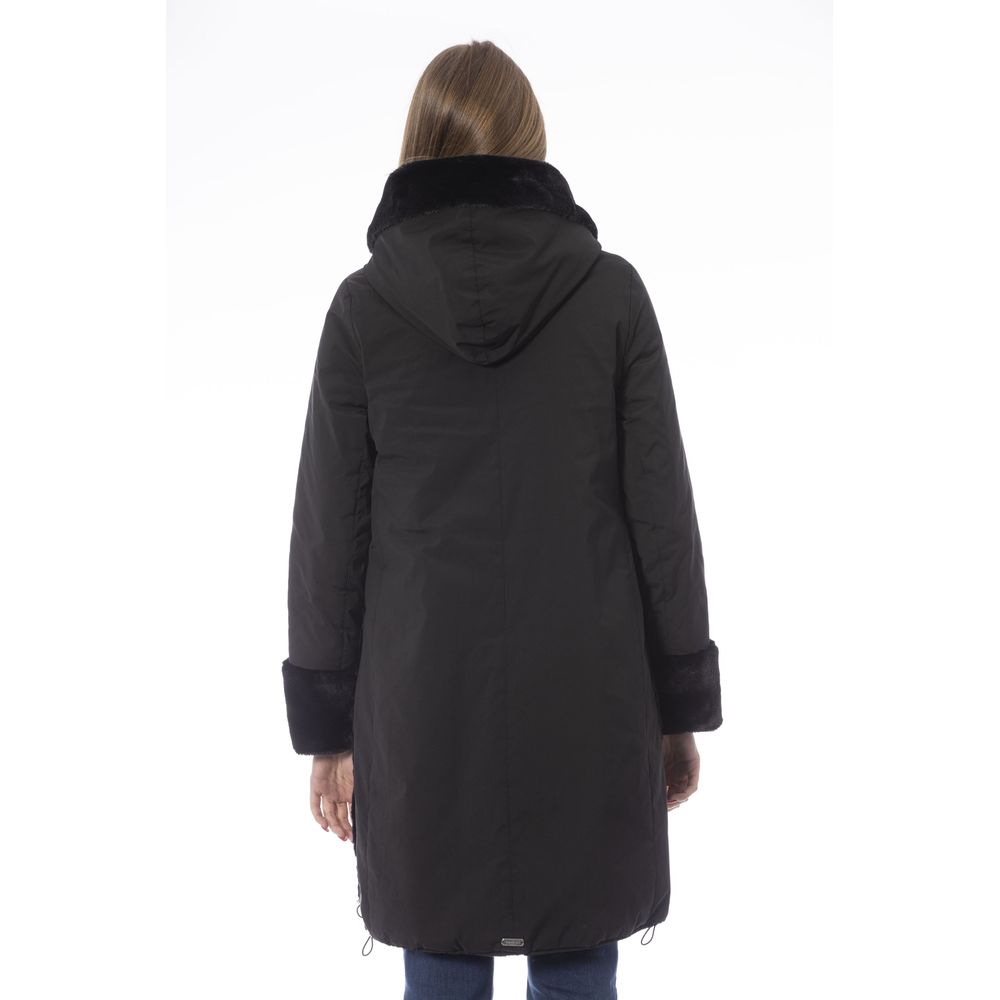 Baldinini Trend Chic Reversible Hooded Jacket in Sleek Black