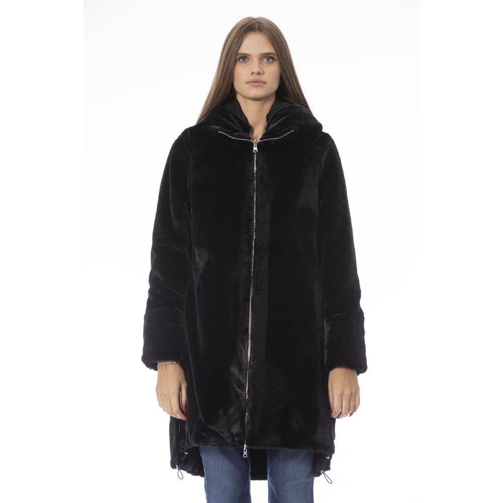 Baldinini Trend Chic Reversible Hooded Jacket in Sleek Black