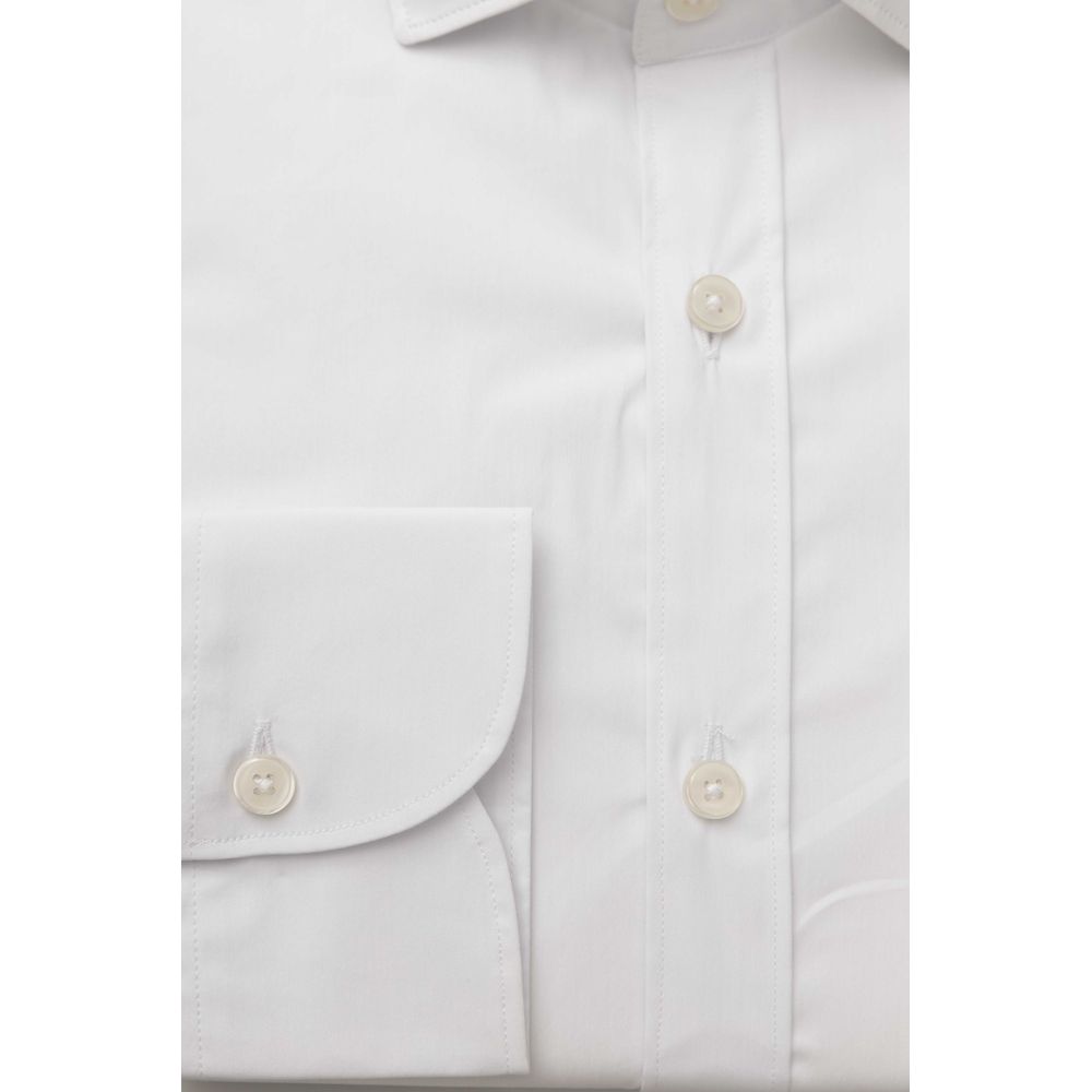 Bagutta Slim Fit French Collar White Shirt