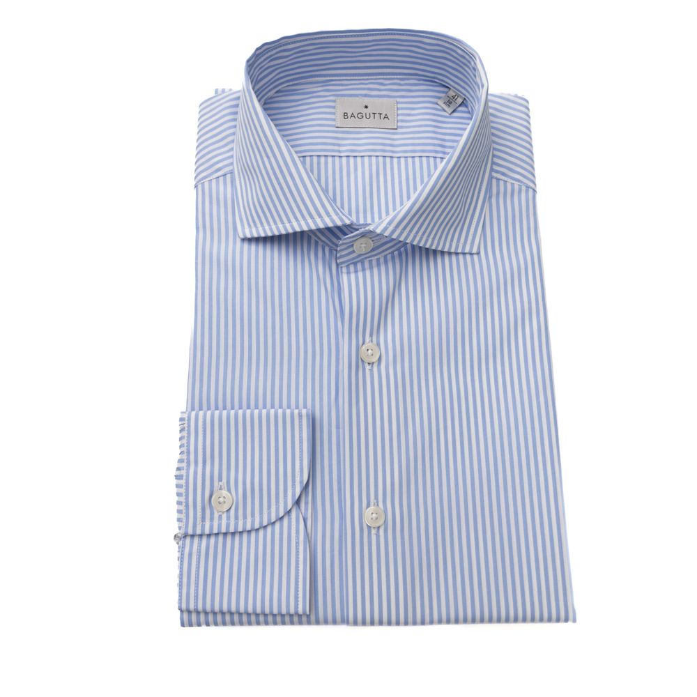 Bagutta Elegant Light Blue Medium Fit French Collar Shirt