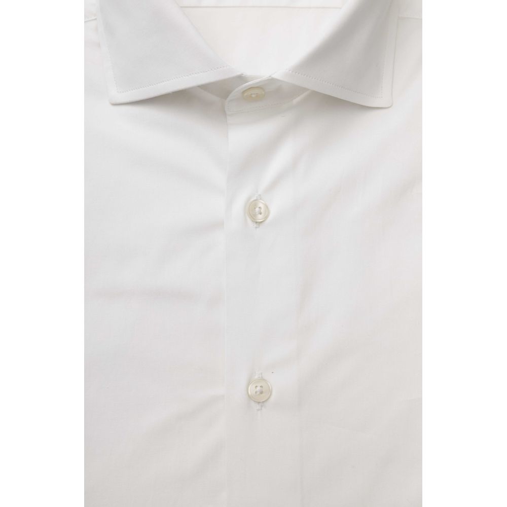 Bagutta Sleek White Slim Fit Cotton Shirt