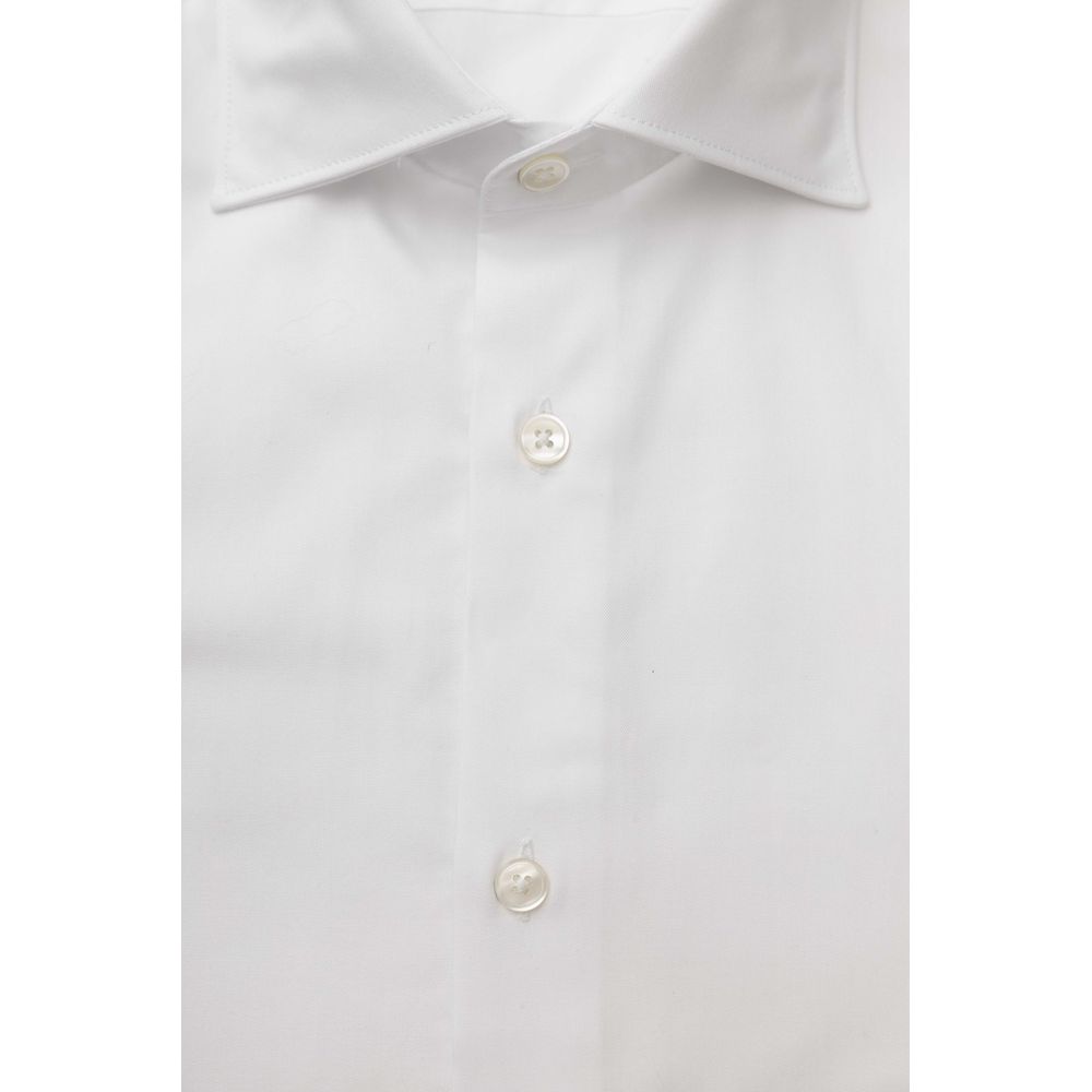 Bagutta Elegant White Cotton French Collar Shirt