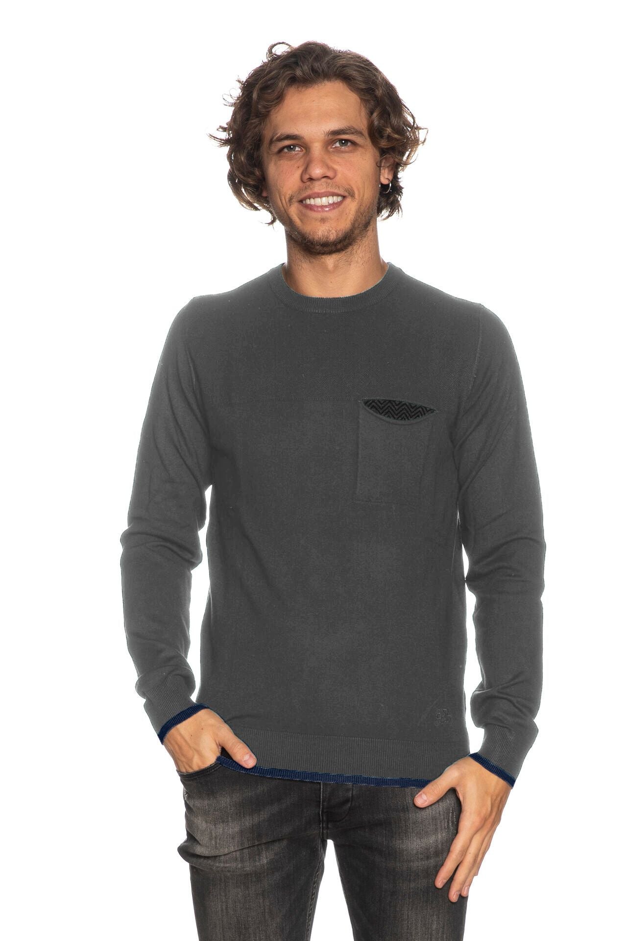 Yes Zee Chic Two-Tone Crewneck Sweater