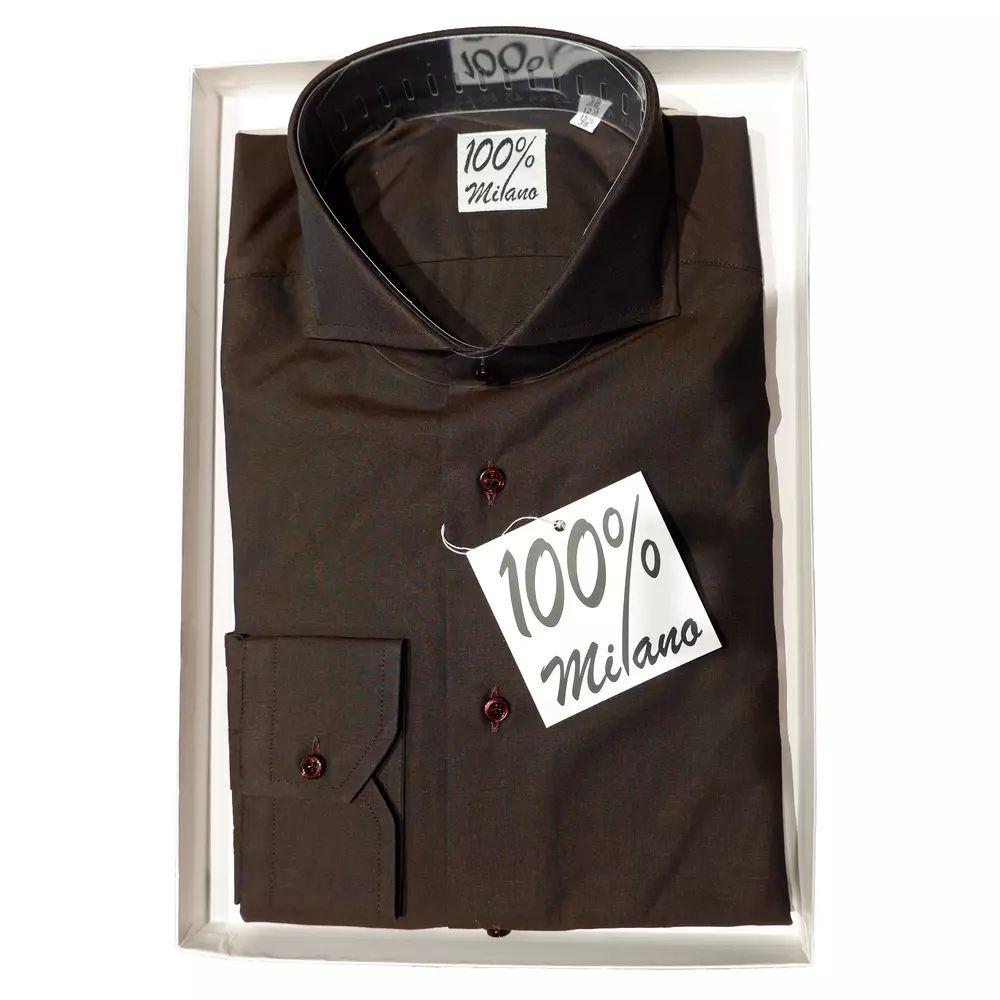 Made in Italy Elegant Black Cotton Shirt for Gents