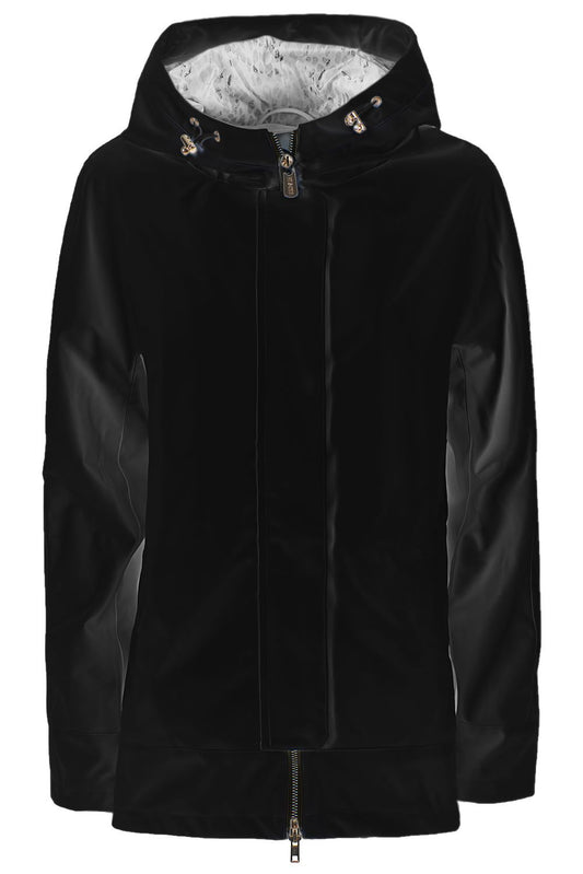 Yes Zee Chic Hooded Jacket with Snakeskin Print Lining