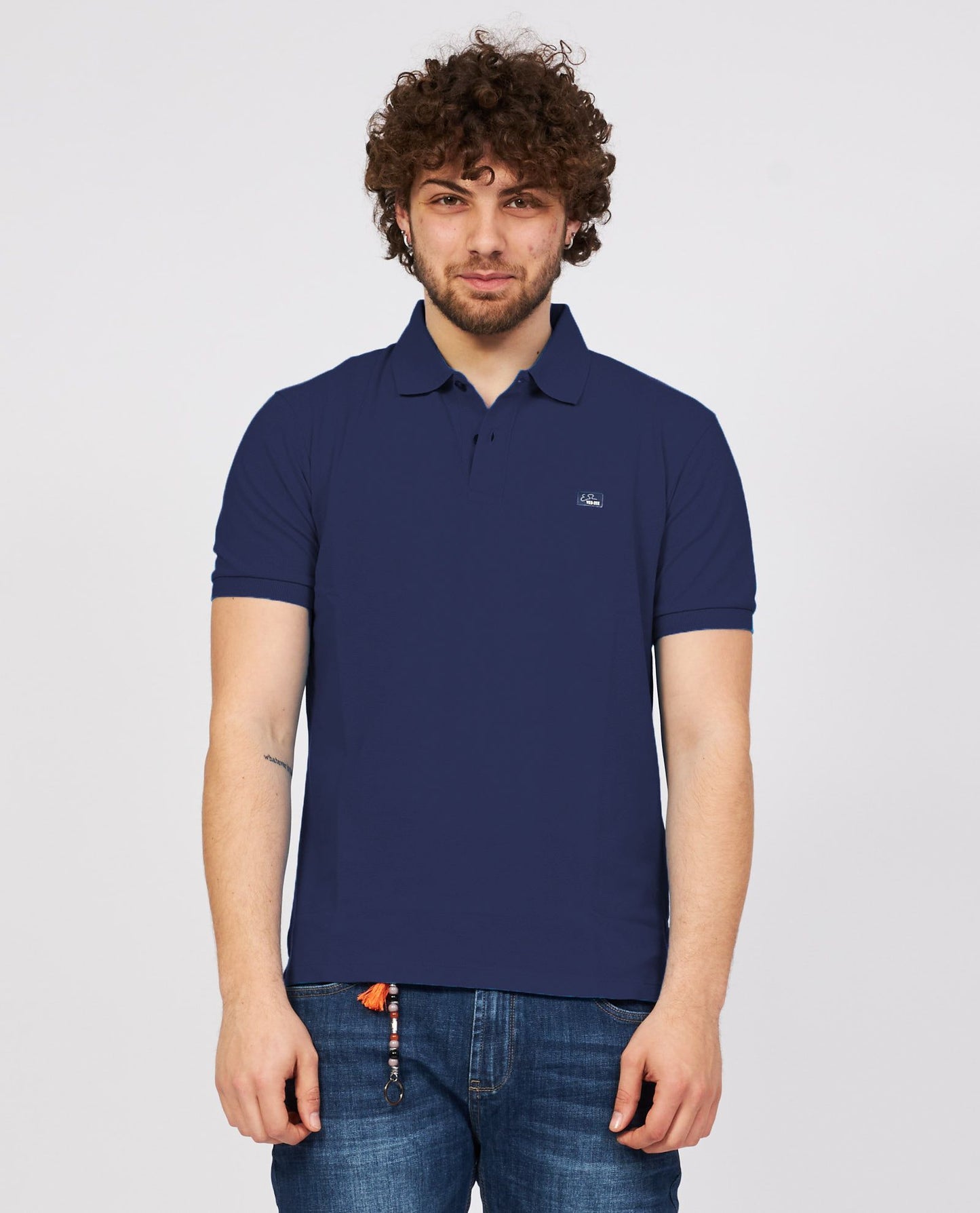 Yes Zee Classic Cotton Polo Shirt with Logo Detail