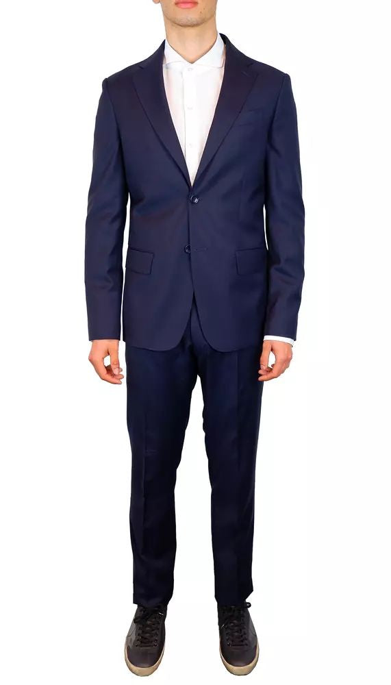 Made in Italy Elegant Italian Wool Suit in Classic Blue