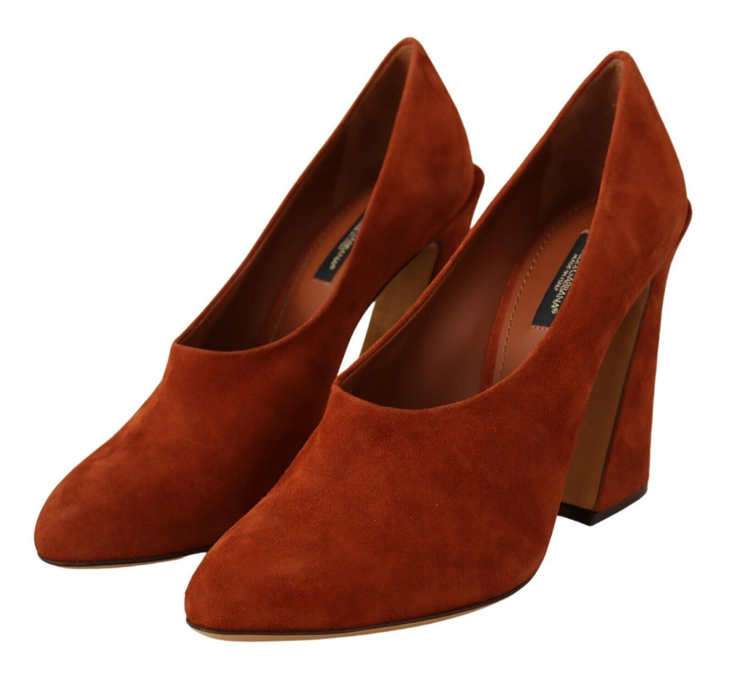 Dolce & Gabbana Elegant Cognac Suede Pumps