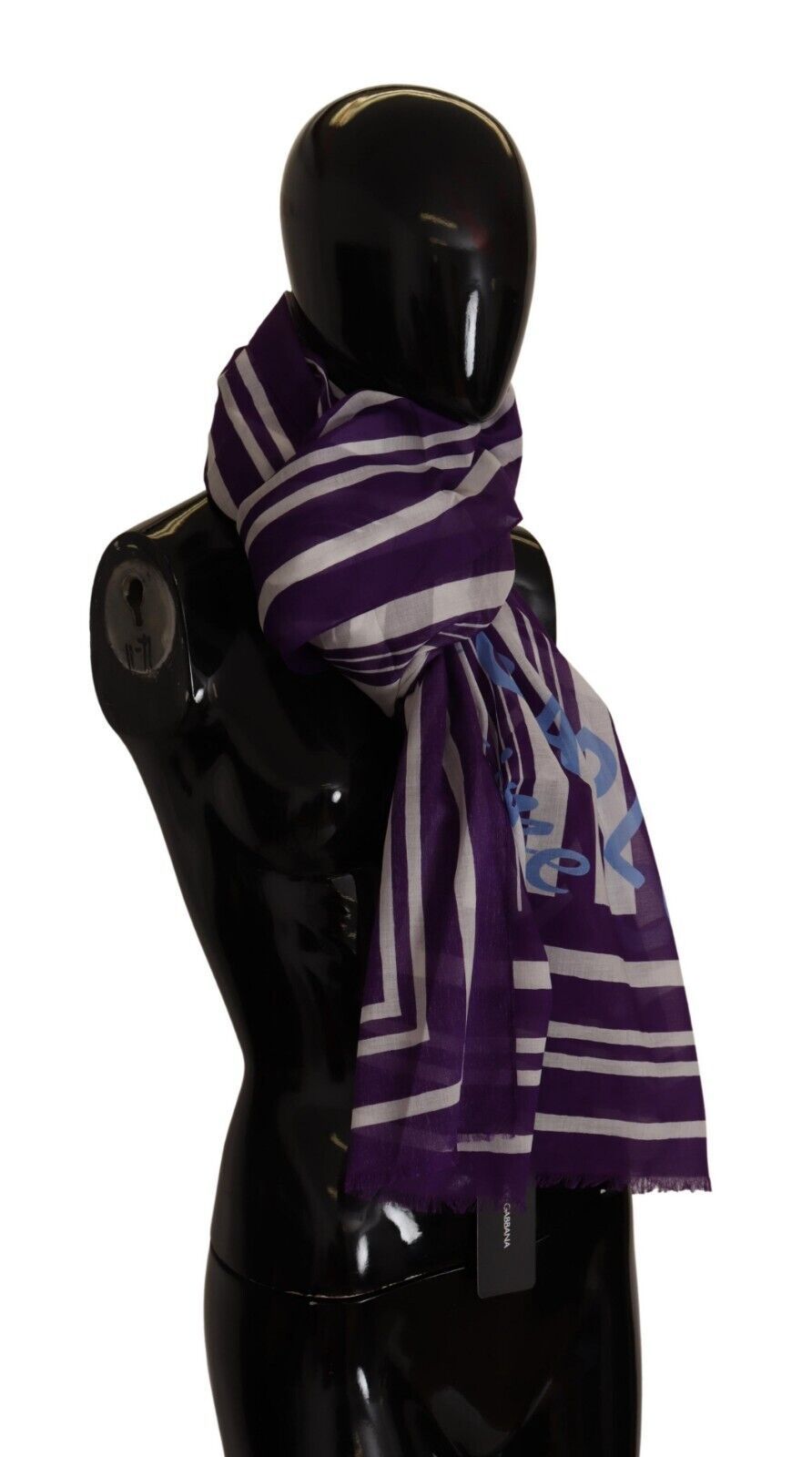 Dolce & Gabbana Elegant Striped Logo Cotton Scarf